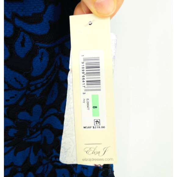 Eliza J Lace Cutout Back Gown Size 8 NWT $278 - Picture 7 of 11